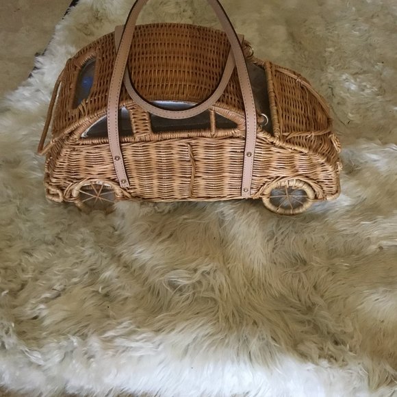 Kate Spade wicker car bag new - Picture 2 of 4